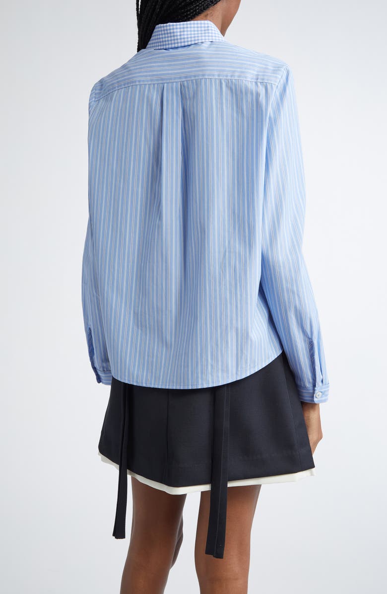 Sandy Liang Sirius Stripe Cotton Button-Up Shirt, Alternate, color, 