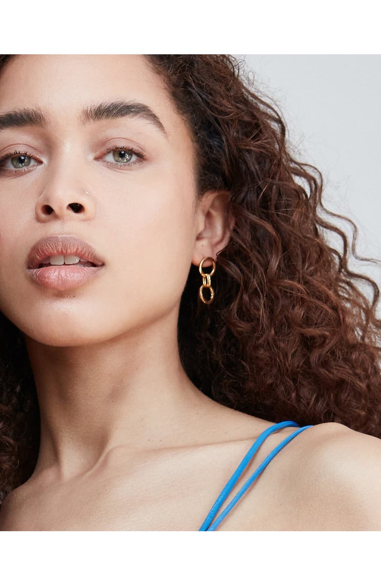 Ottoman Hands Tesoro Chain Drop Earrings, Alternate, color, Brass