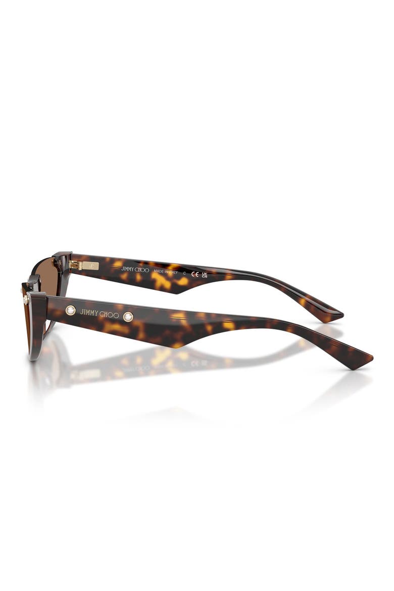 53mm Semi Rimless Oval Sunglasses, Alternate, color, HAVANA / DARK BROWN