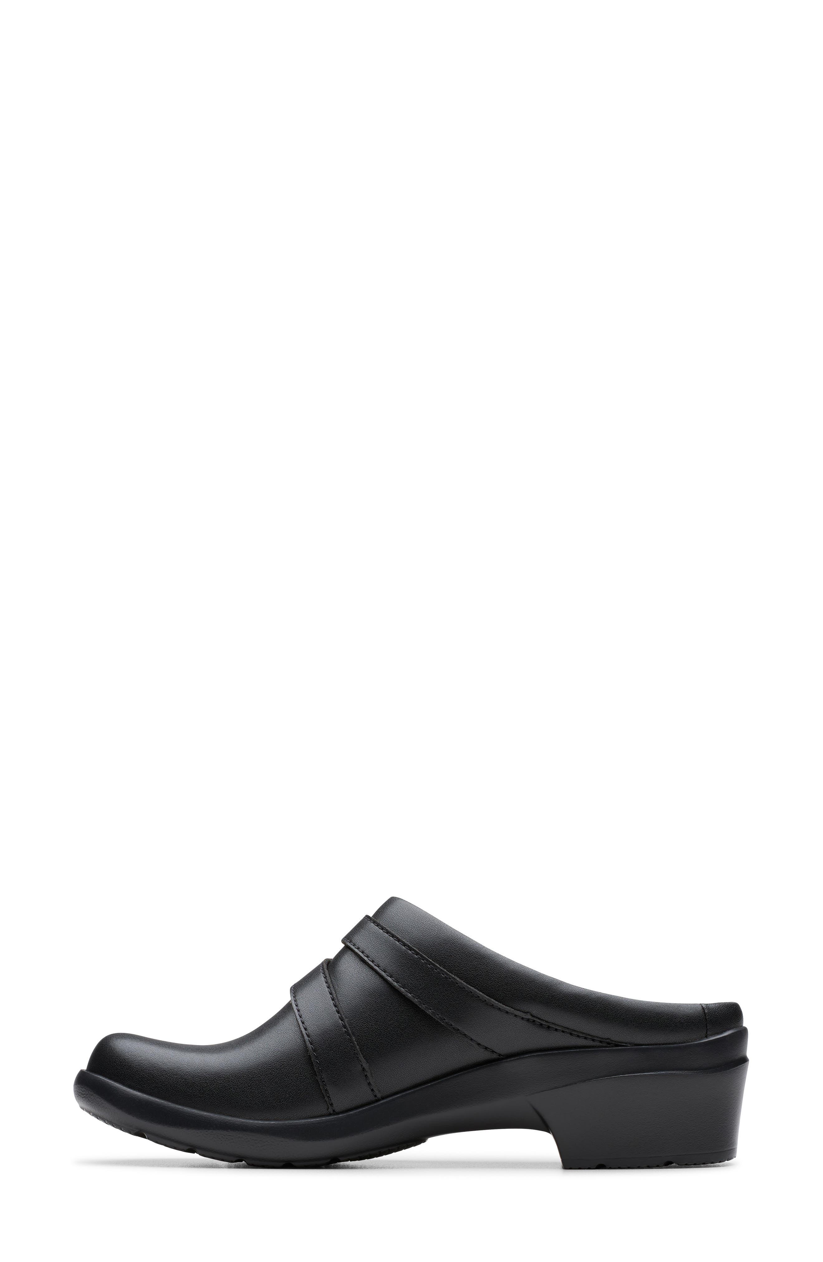 Clarks<sup>®</sup> Angie Bradley Clog - Wide Width Available, Alternate, color, Black Leather