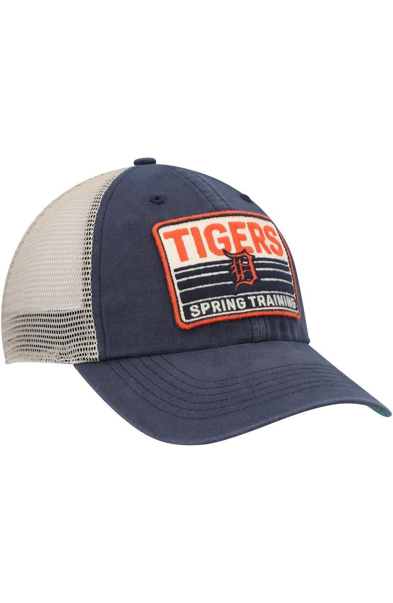 '47 Men's '47 Navy/Tan Detroit Tigers Four Stroke Clean Up Trucker Snapback Hat, Alternate, color, 