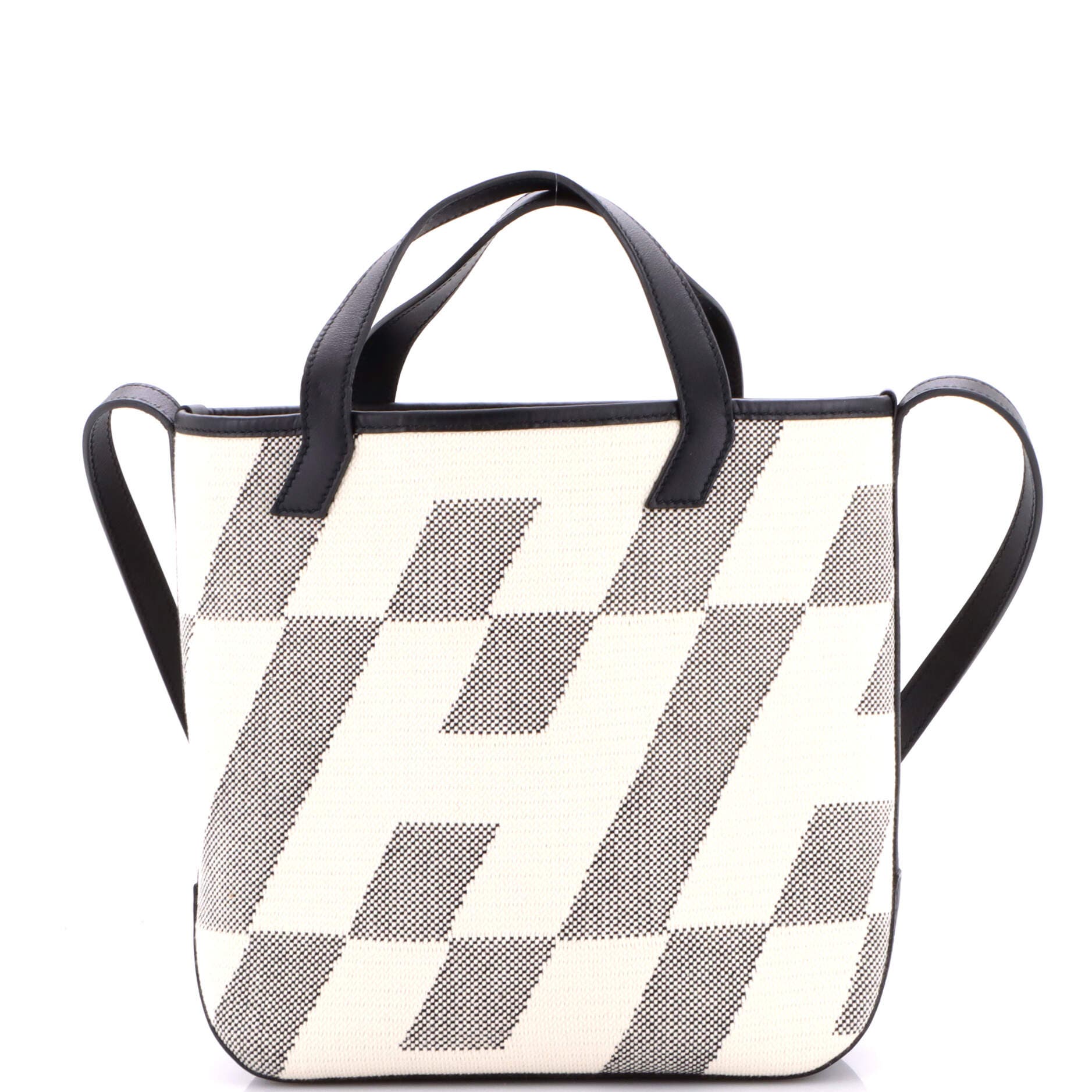 Pre-Owned Hermes Cabas H en Biais Tote Canvas with Leather 27, Main, color, Noir