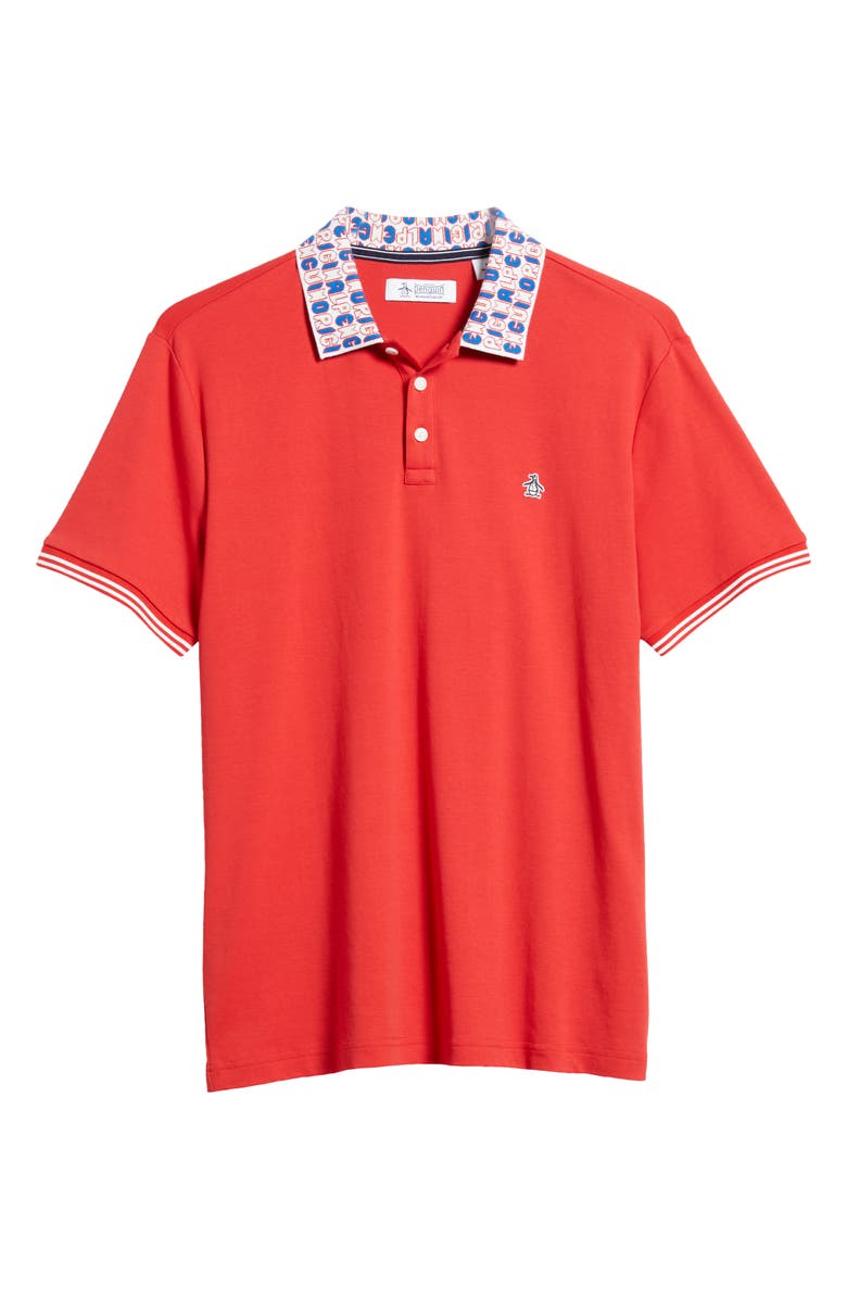 Original Penguin Logo Collar Interlock Polo, Main, color, 
