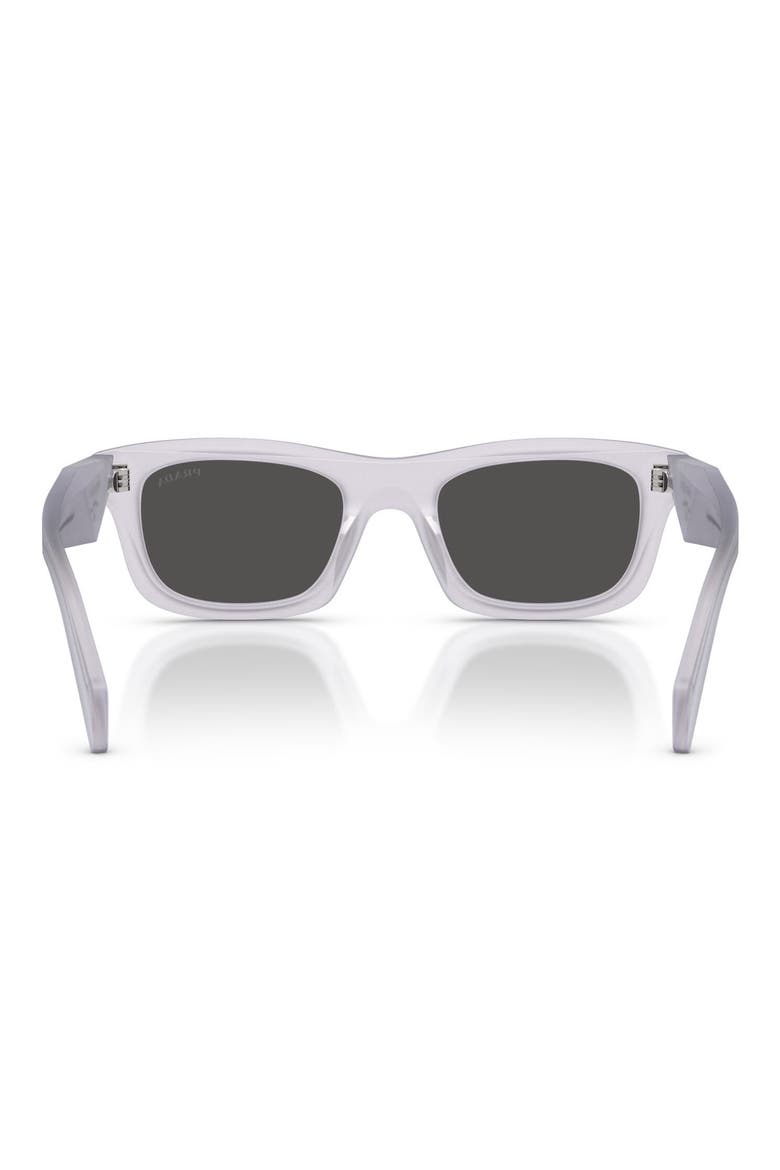 53mm Pillow Sunglasses, Alternate, color, FROSTED ICE / DARK GREY