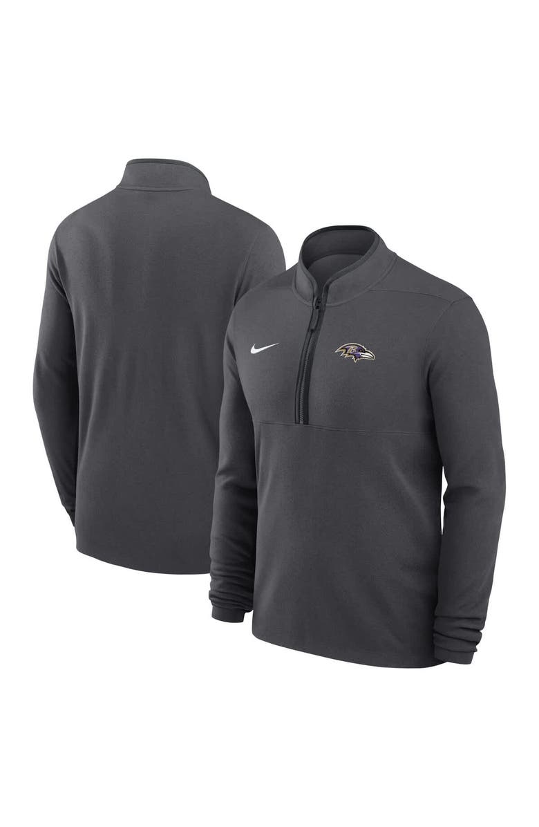 Nike Men's Nike Anthracite Baltimore Ravens Lightweight Victory Dri-FIT Half-Zip Pullover, Main, color, Anthracite
