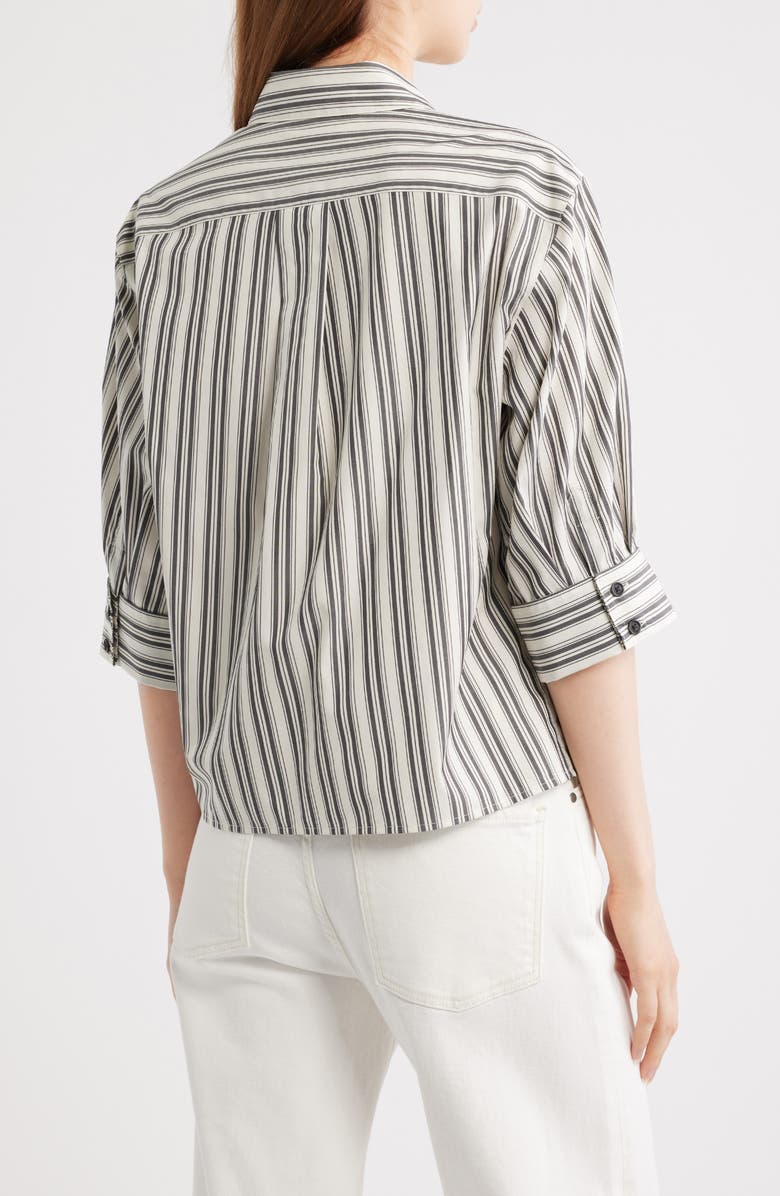 rag & bone Lucia Stripe Cotton Poplin Button-Up Shirt, Alternate, color, Charcoal Stripe