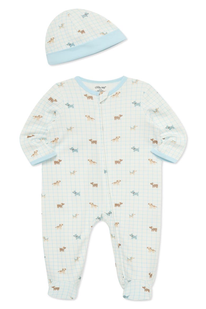 Kids' Footie & Hat Set, Alternate, color, BLUE