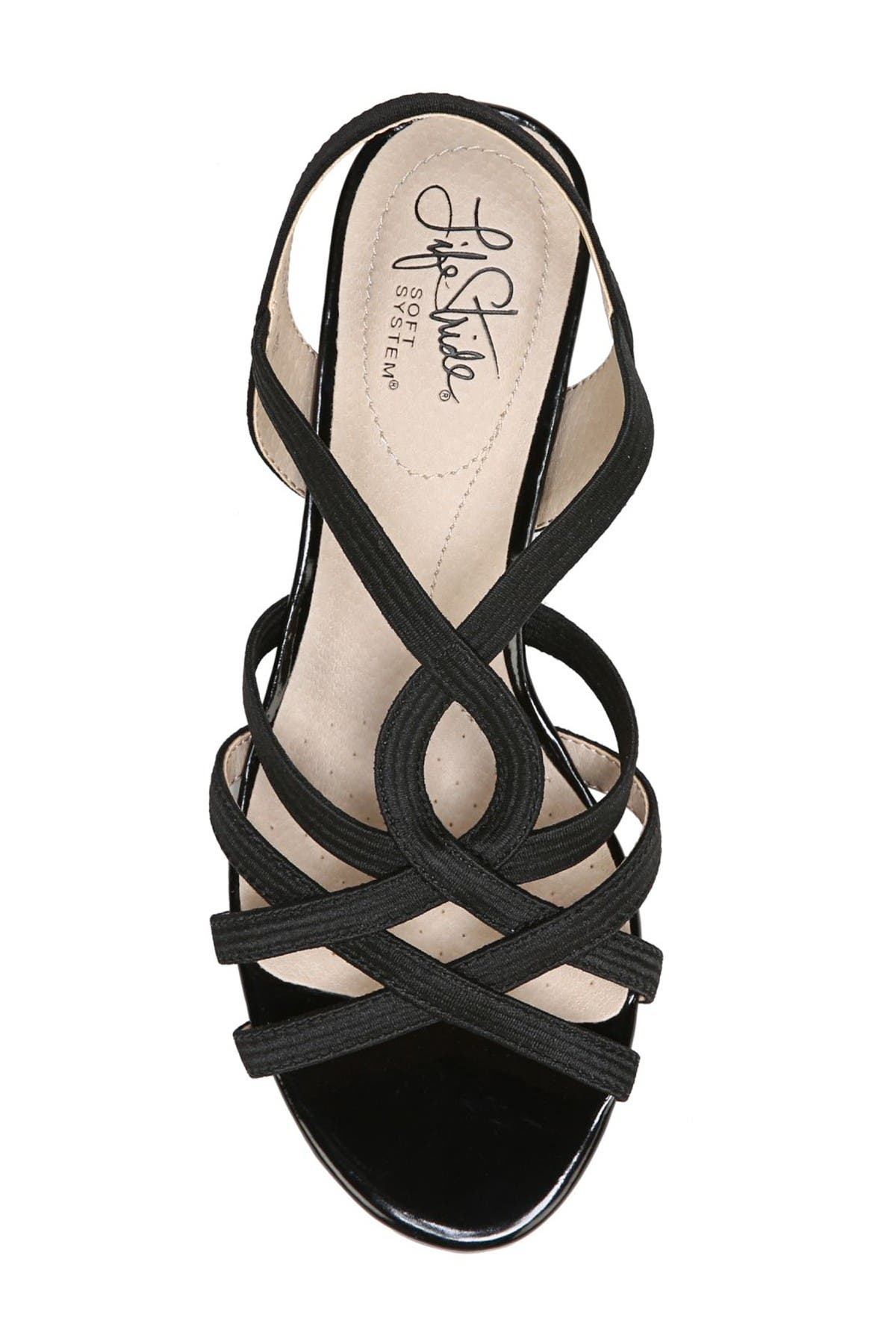 LifeStride Yaya Strappy Slingback Sandal, Alternate, color, Black