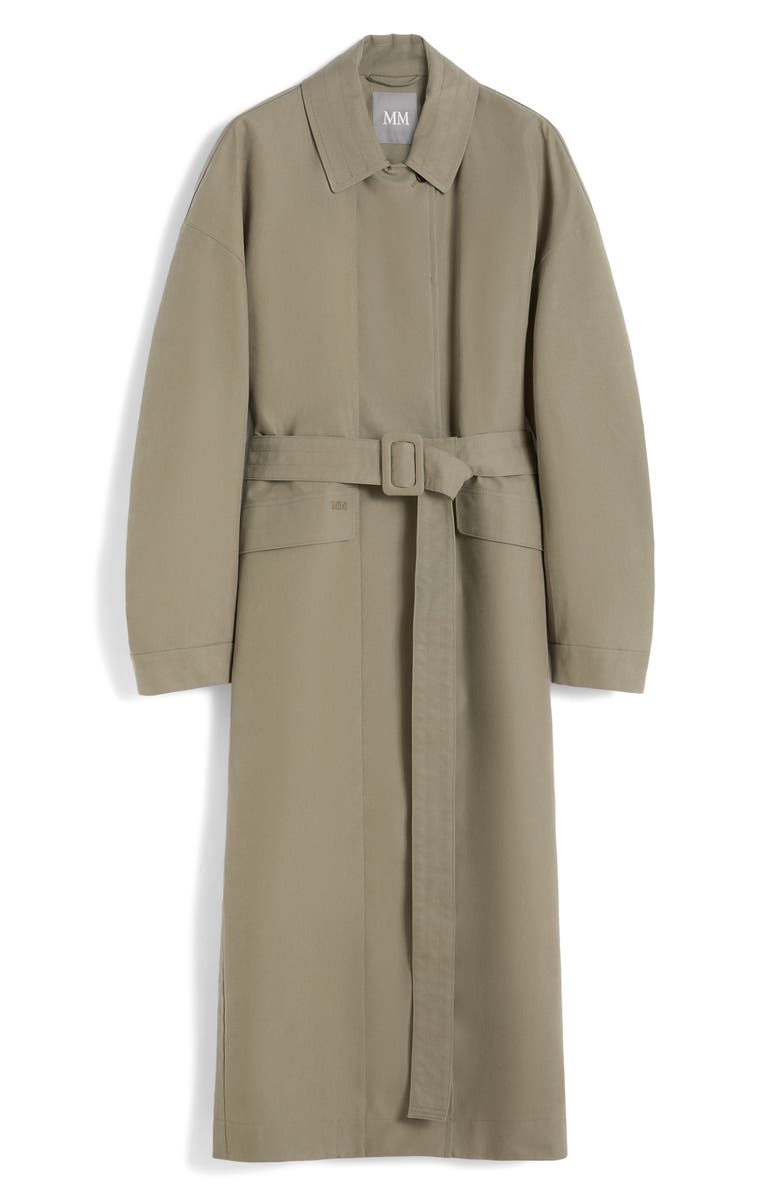 MM by Max Mara Bambola Cotton Blend Raincoat, Alternate, color, Horn Grey Green