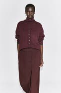 COS Sculpted Pure Cashmere Mock-neck Cardigan