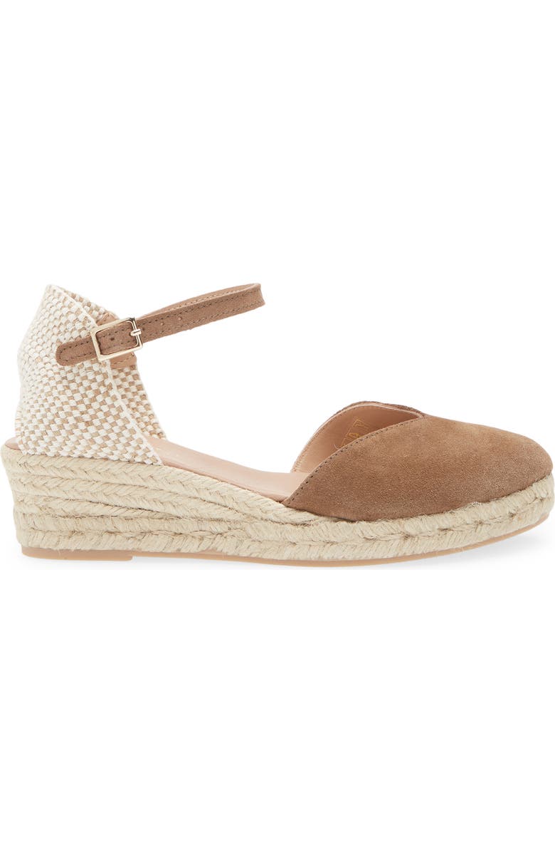 Cordani Elliana Ankle Strap Platform Wedge Espadrille, Alternate, color, Fango Suede