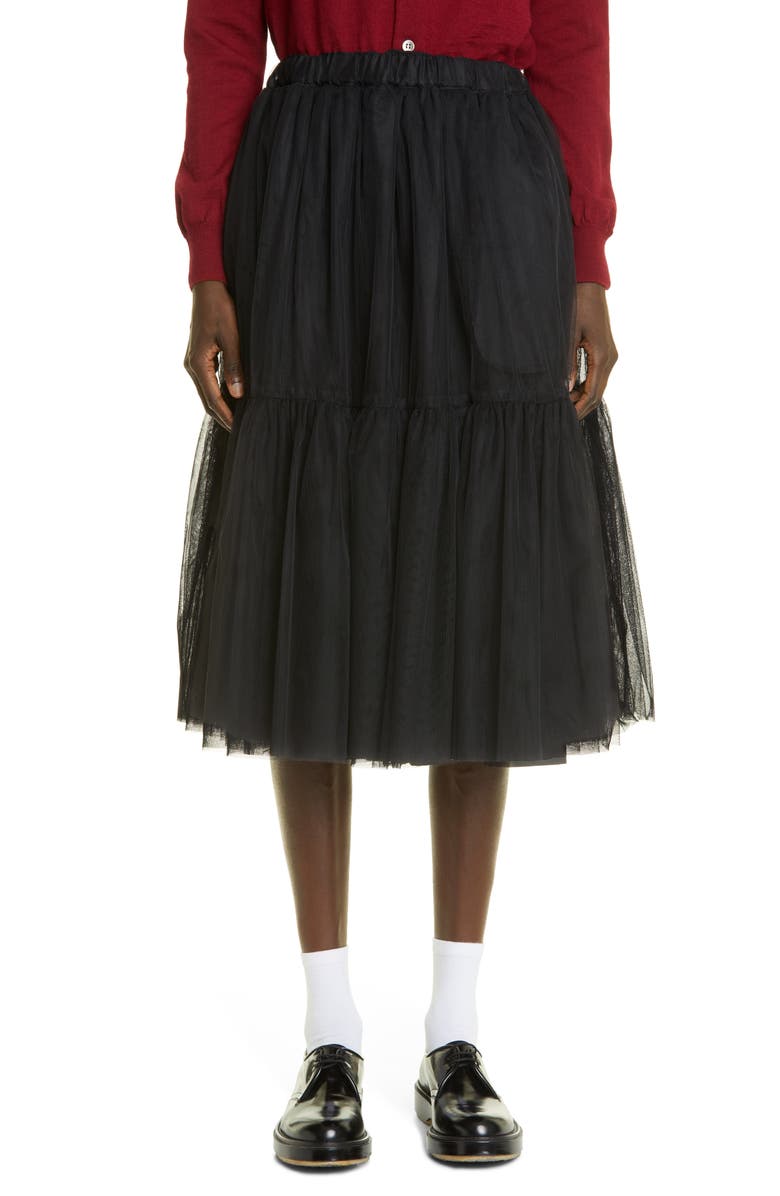 Comme des Garçons Commes des Garçons Tiered Tulle Skirt, Main, color, 