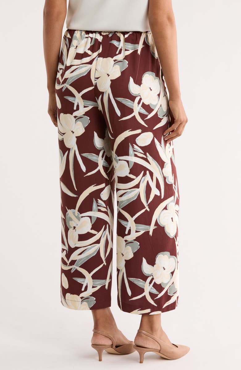 NORDSTROM RACK Wide Leg Crop Pants, Alternate, color, Brown- Neutral Tropez Abstract