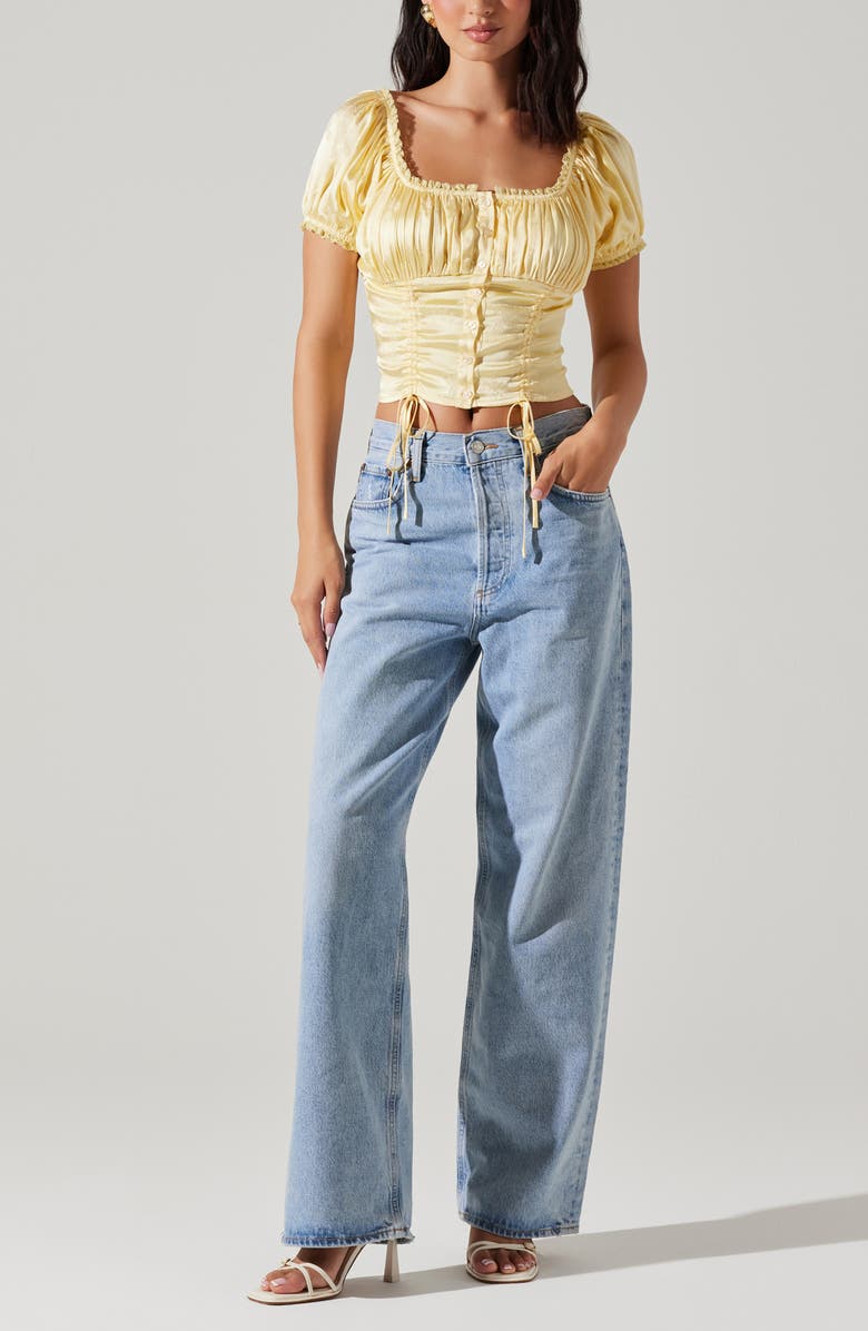 ASTR the Label Prisca Tonal Embroidery Crop Top, Alternate, color, Yellow