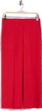 Theory Clean Terena Crop Wide Leg Linen Blend Pants