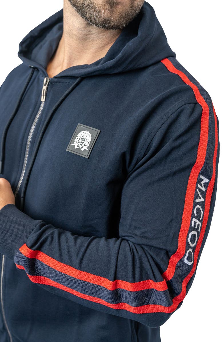Maceoo Leo Hooded Zip-Up Sweatshirt, Alternate, color, Blue