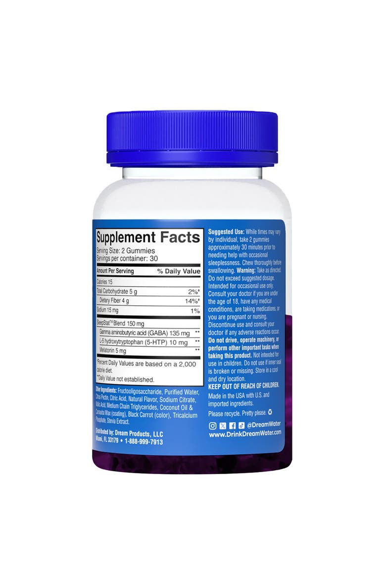 Sleep Gummies, Sugarfree, Gelatinfree; Blend Of 3 Ingredients, Alternate, color, Multicolored