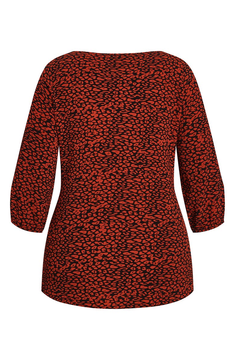 City Chic Leopard Lust V-Neck Top, Alternate, color,