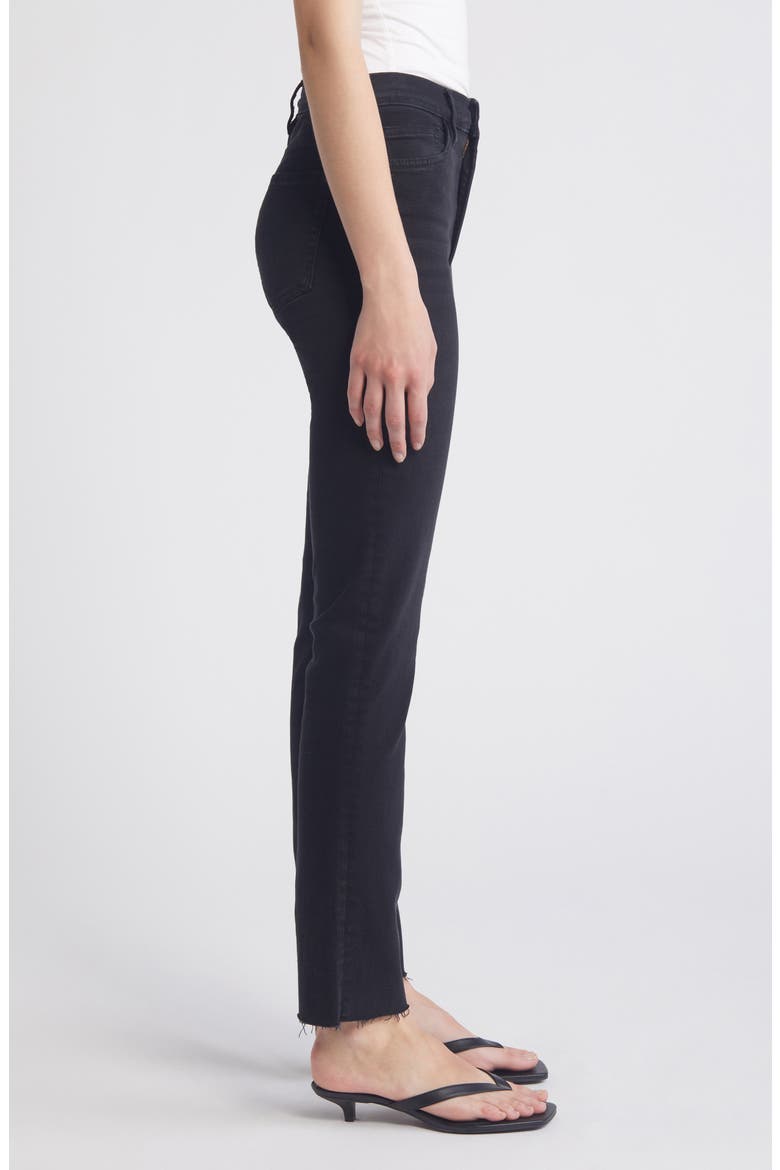 Le High Raw Hem Straight Leg Jeans, Alternate, color, BLACKTHORN