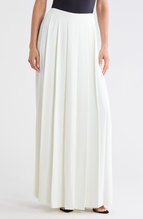 Aki Skirt Front Pleated Wide Leg Pants