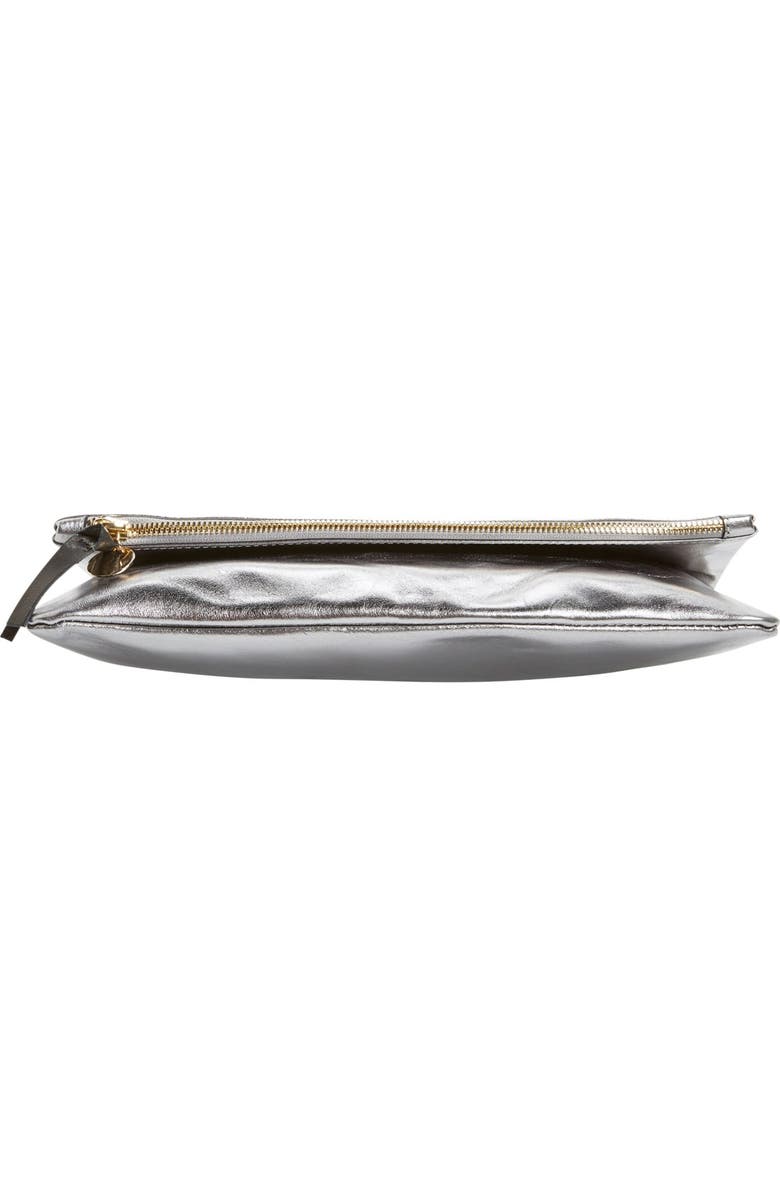 Clare V. 'Maison' Metallic Leather Foldover Clutch, Alternate, color,