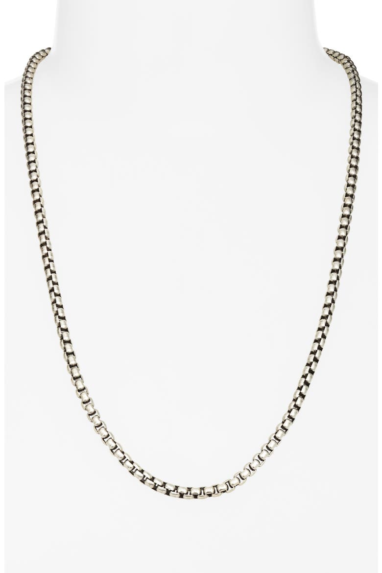 Rhapsody Round Box Chain Necklace, Alternate, color, SILVER