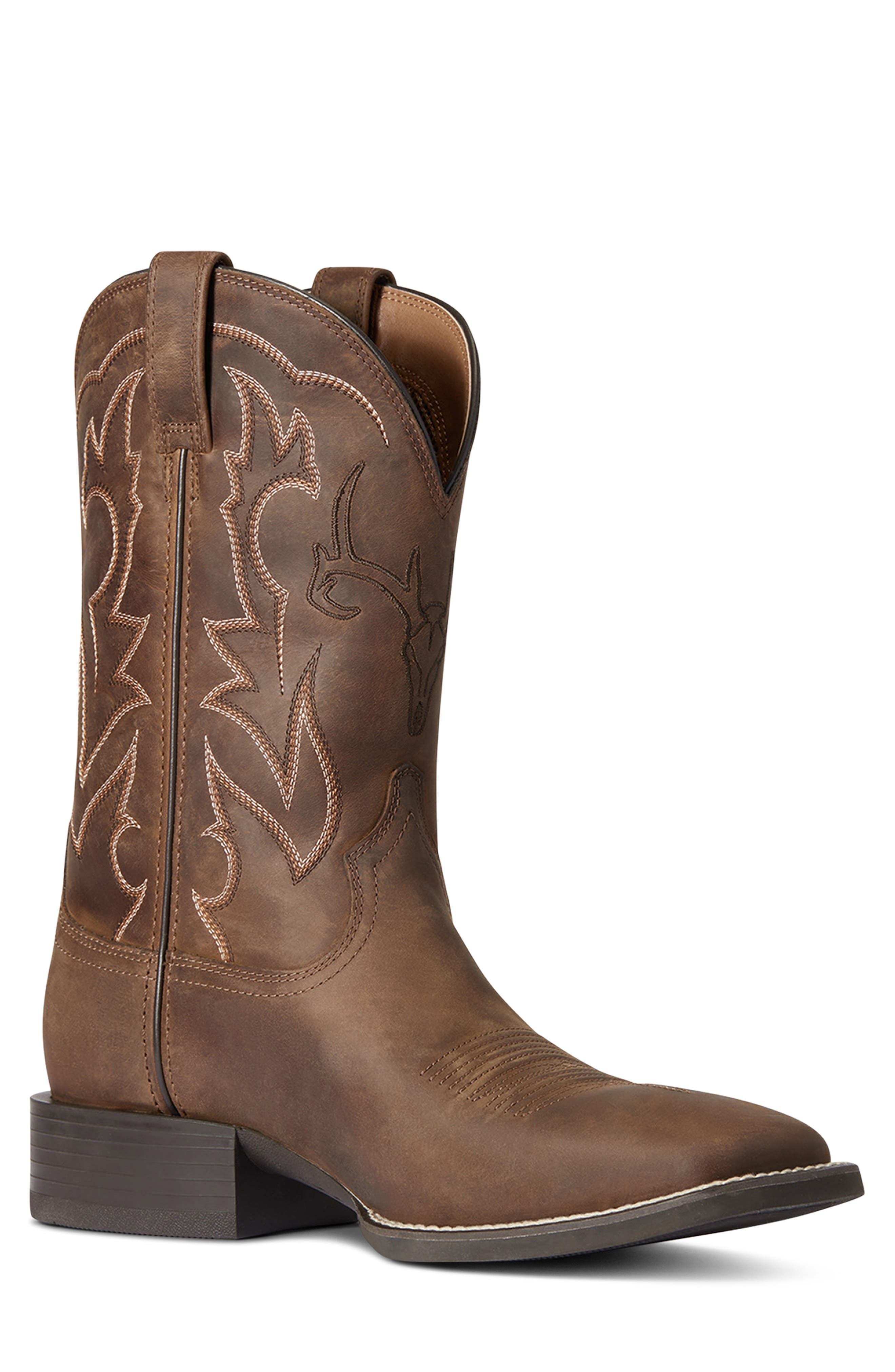 Ariat Sport Outdoor Square Toe Cowboy Boot, Alternate, color, Distressed Brown