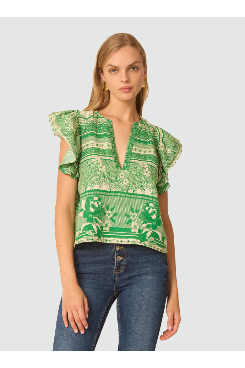 Orla Blouse, Main, color, Floating green floral