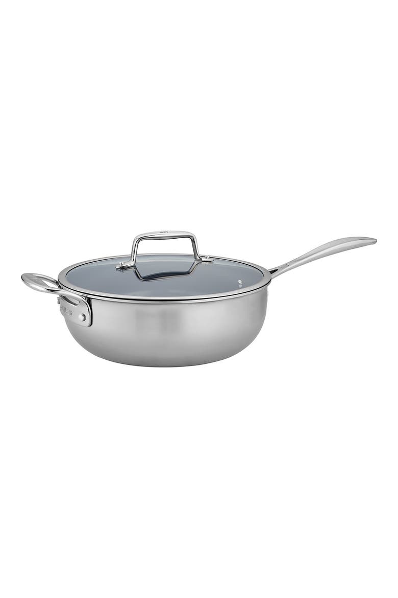 Clad CFX 4.5-Quart Nonstick Perfect Pan with Lid, Main, color, STAINLESS STEEL