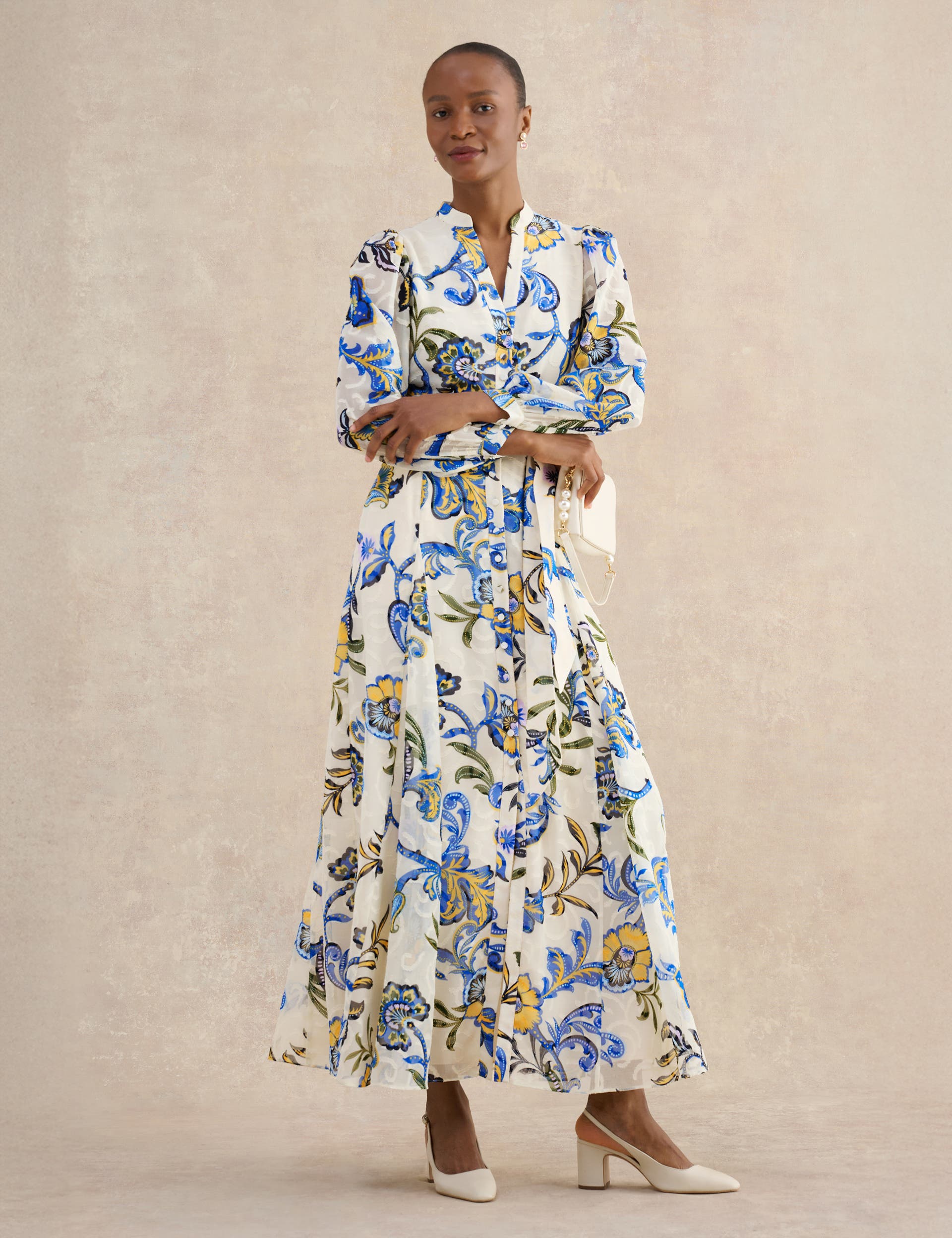 HOBBS LONDON Shanice Belted Maxi Shirt Dress (Women) | Nordstrom
