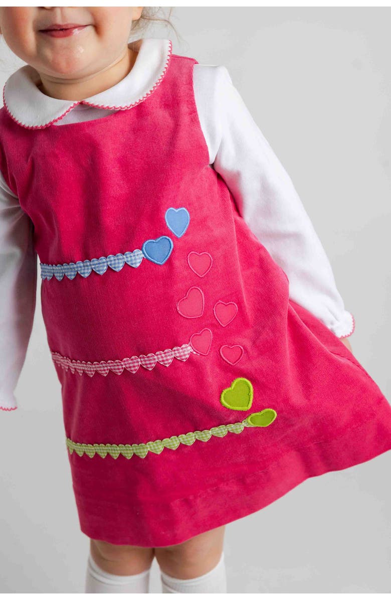 Florence Eiseman Corduroy Jumper With Hearts, Alternate, color, Pink, Blue, Green
