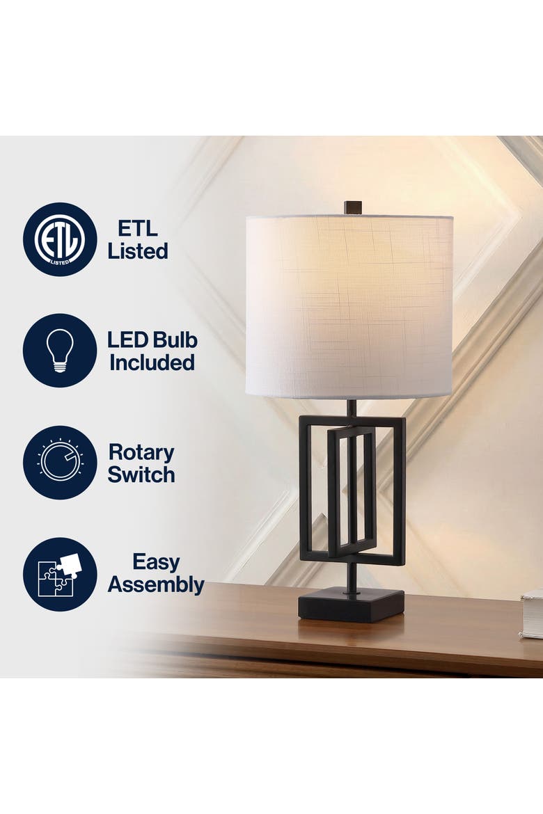 Anya Metal/Marble LED Table Lamp, Alternate, color, Black