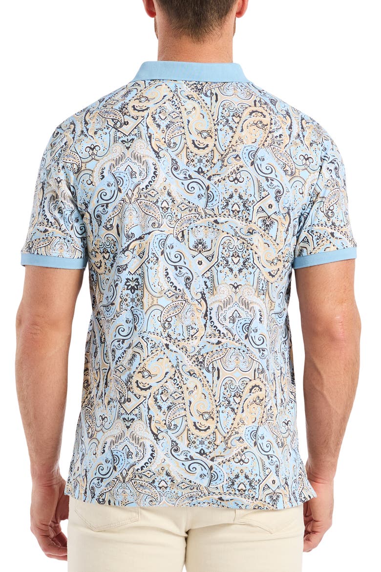 Manucci Paisley Cotton Polo, Alternate, color, LIGHT BLUE