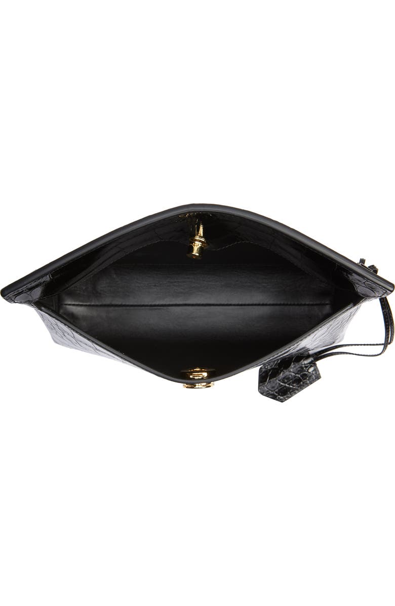 Burberry Society Embossed Leather Clutch, Alternate, color,