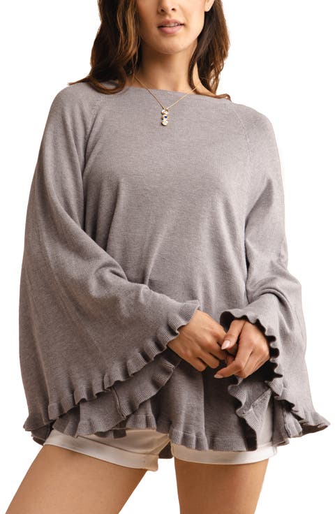 Talia Ruffle Hem Poncho
