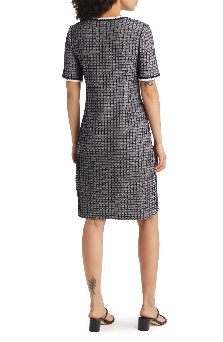 Misook Short Sleeve Tweed Sheath Dress, Alternate, color, 
