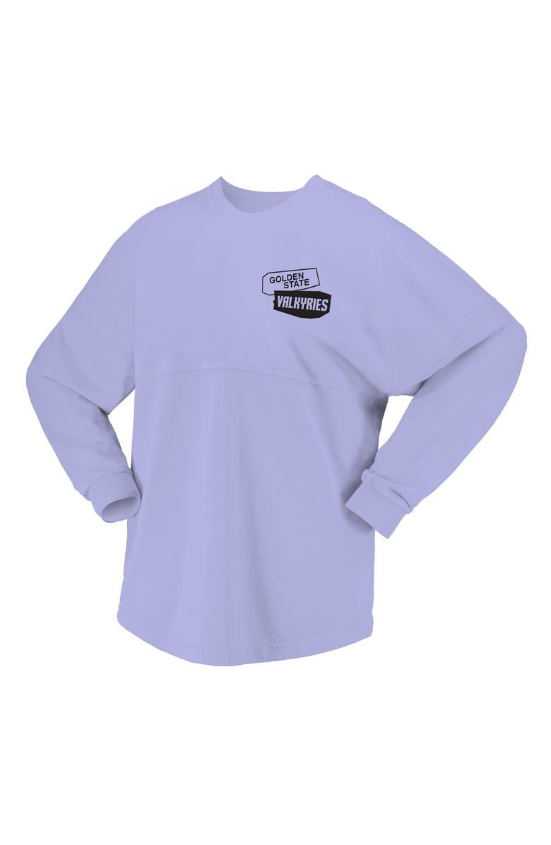SPIRIT JERSEY Women's Spirit Jersey Violet Golden State Valkyries Patches Oversized Long Sleeve T-Shirt, Alternate, color, Violet