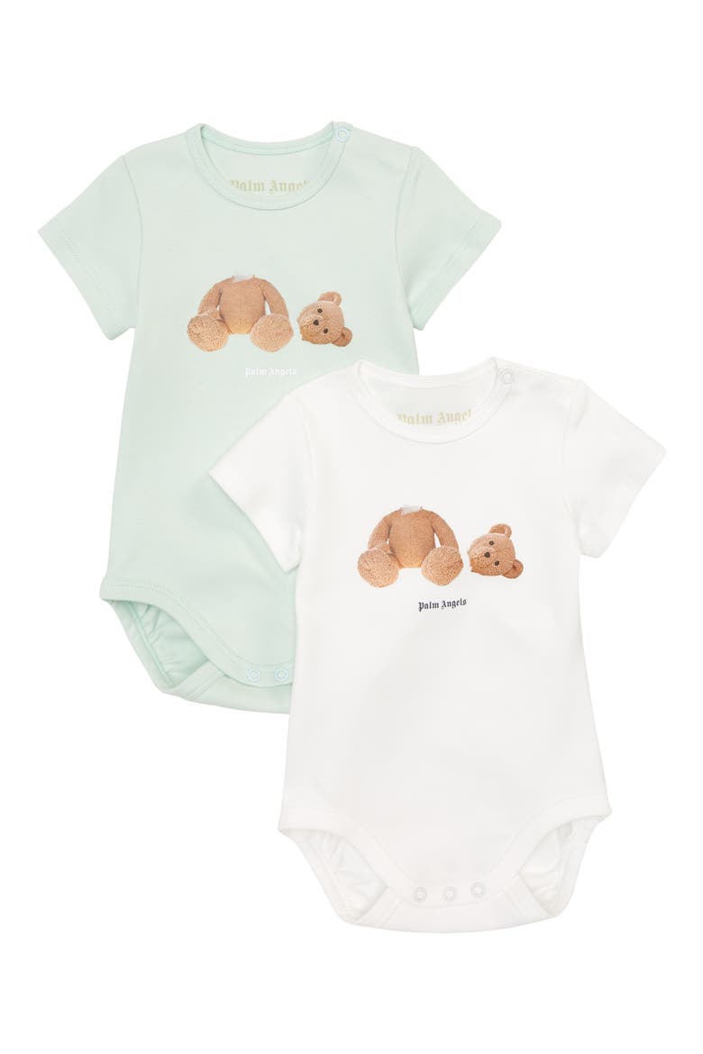 Bear Graphic Organic Cotton Bodysuit Set, Main, color, MULTICOLOR BROWN