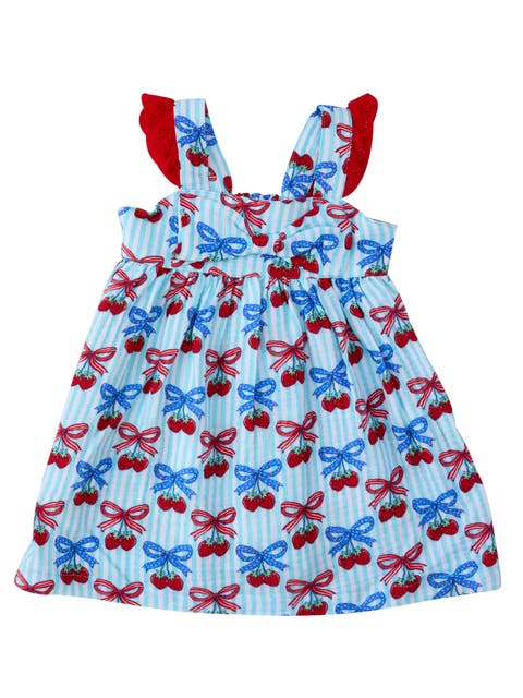 Cotton Gauze Flutter Bow Woven Dress (Baby)