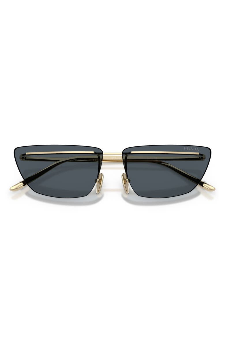 Prada 64mm Oversize Butterfly Sunglasses, Alternate, color, Pale Gold / Dark Grey