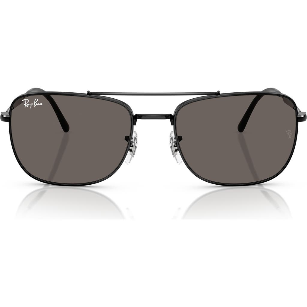Ray Ban Ray-ban 62mm Rectangular Sunglasses In Black