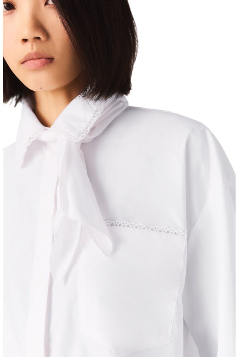 Crochet collar shirt, Alternate, color, White