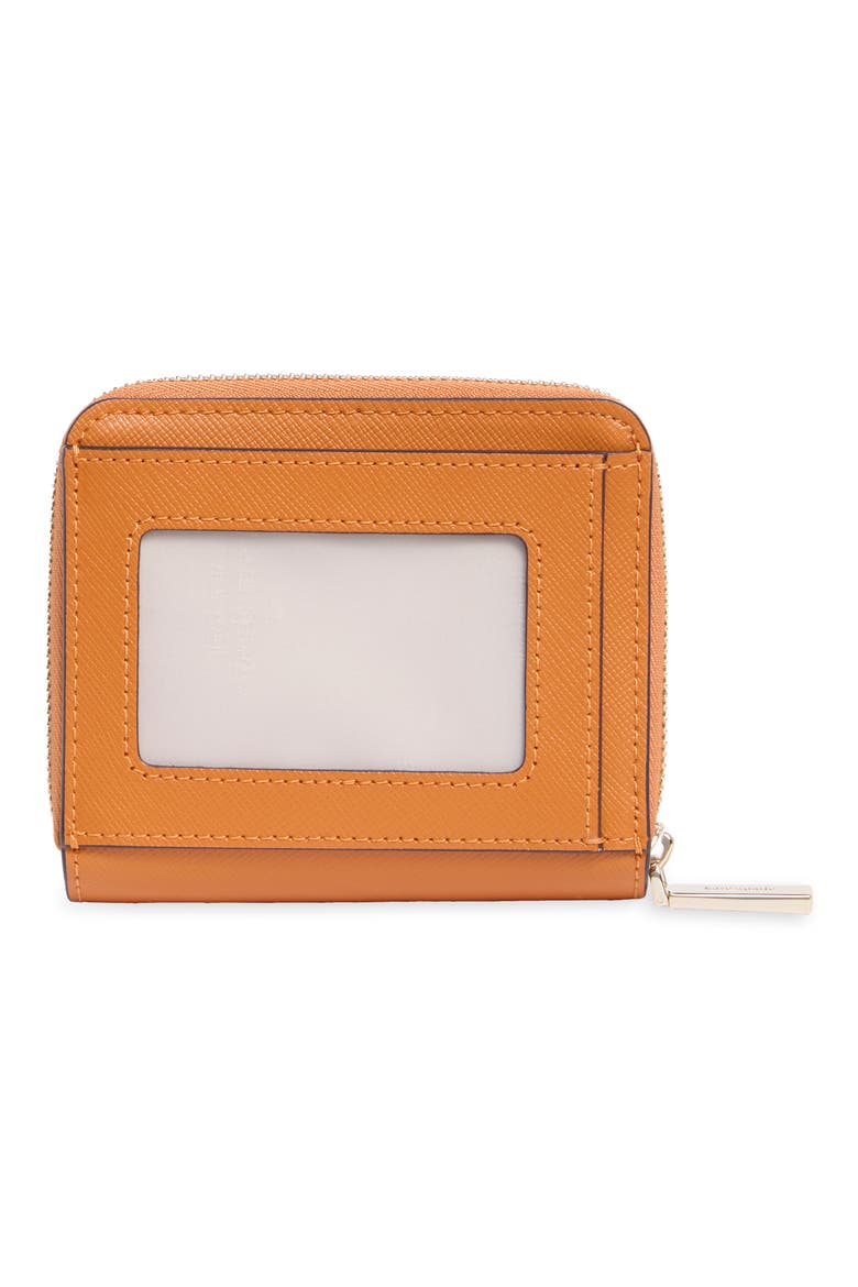 staci saffiano leather wallet, Alternate, color, ORANGE JASPER