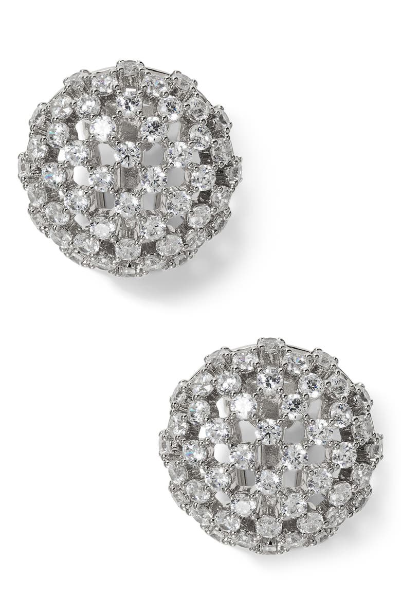 Nadri Juno Cubic Zirconia Dome Stud Earrings, Main, color,