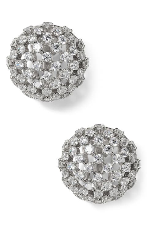Juno Cubic Zirconia Dome Stud Earrings