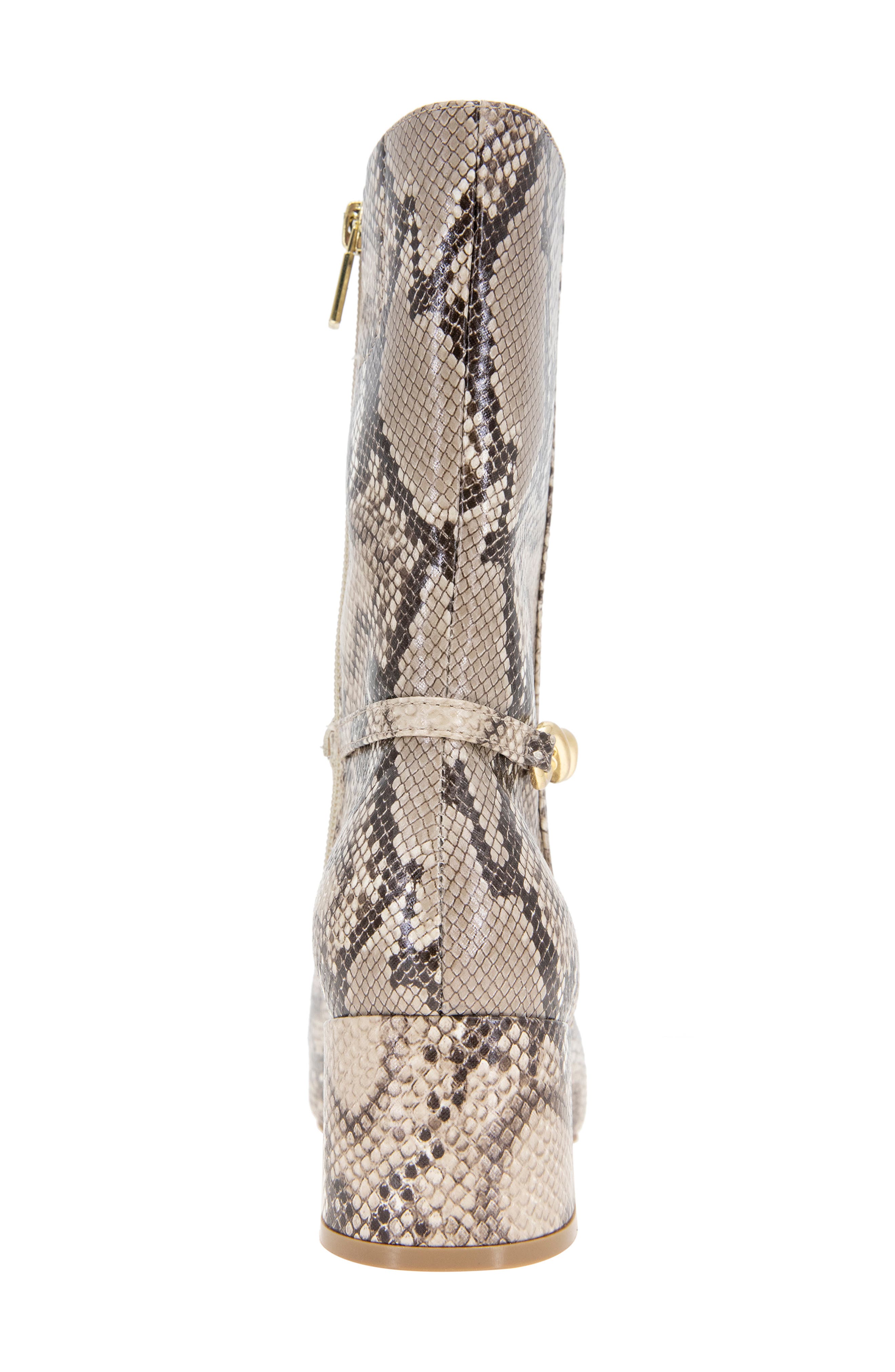 Reaction Kenneth Cole Lacey Block Heel Boot, Alternate, color, Natural Snake