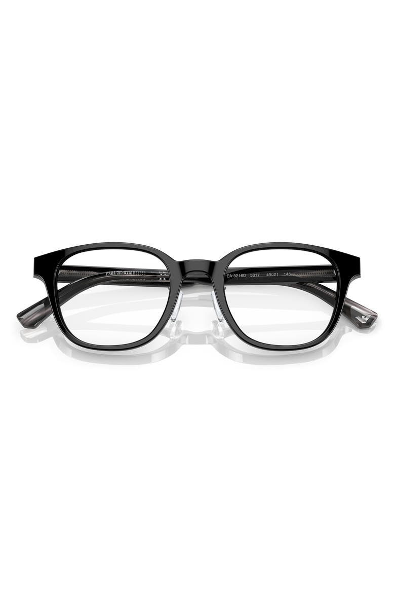Emporio Armani 49mm Phantos Optical Glasses, Alternate, color, Black / Demo Lens