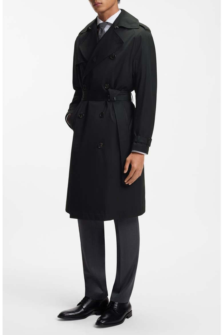 Jared Double Breasted Trench Coat, Alternate, color, BLACK