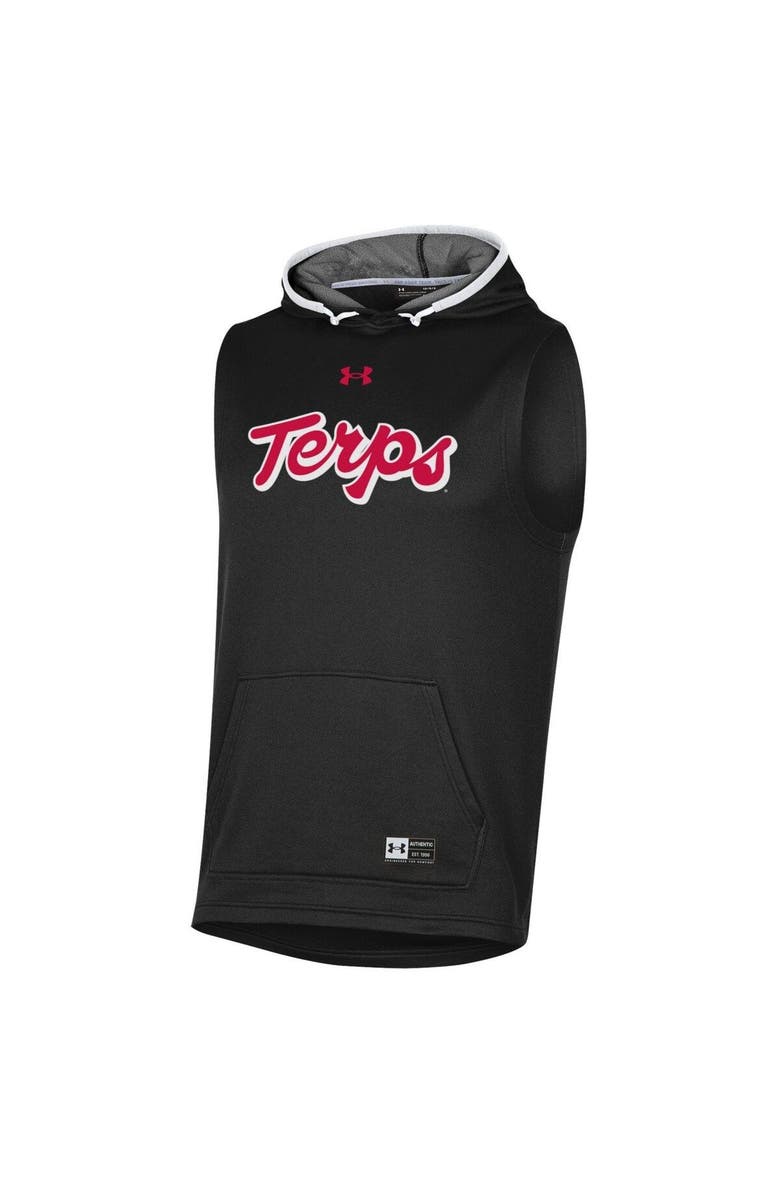 Under Armour Men's Under Armour Black Maryland Terrapins Game Day Tech Sleeveless Hoodie, Alternate, color, 