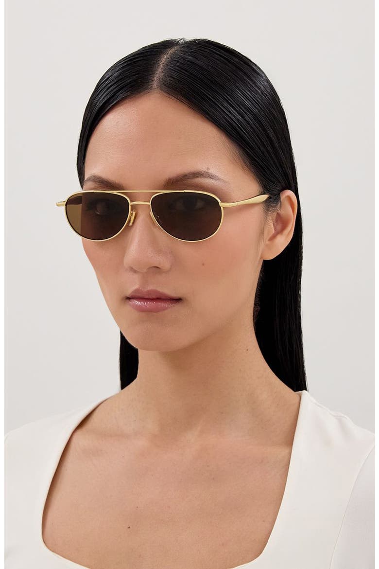 56mm Geometric Sunglasses, Alternate, color, GOLD
